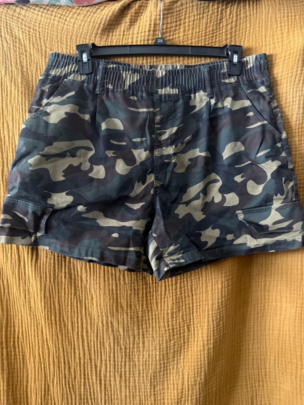 VIP Women's Camo Cargo Shorts in Olive and Dark Green